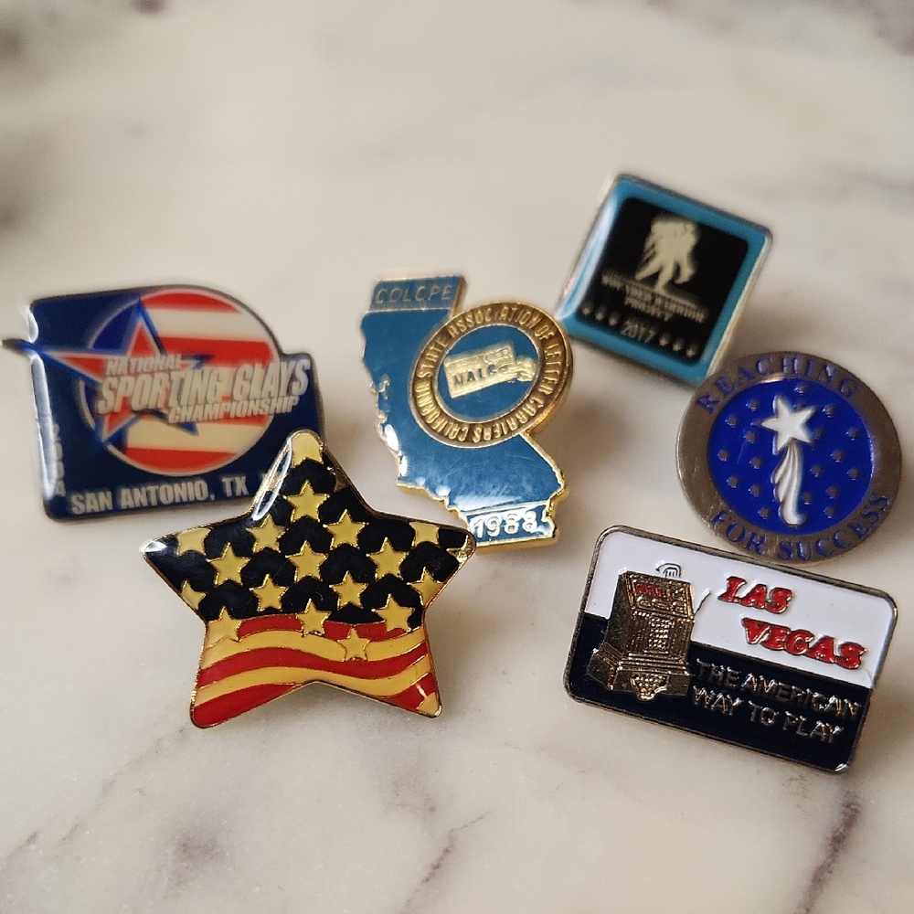 Wounded Warrior Project  | Star Enamel | Las Vegas | Set 6 Lapel Pins | Vintage